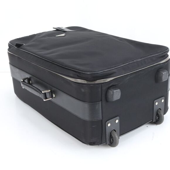 Prada Tessuto Nylon Triangle Logo Leather Suitcase Carry Case Bag Business - Picture 4 of 12